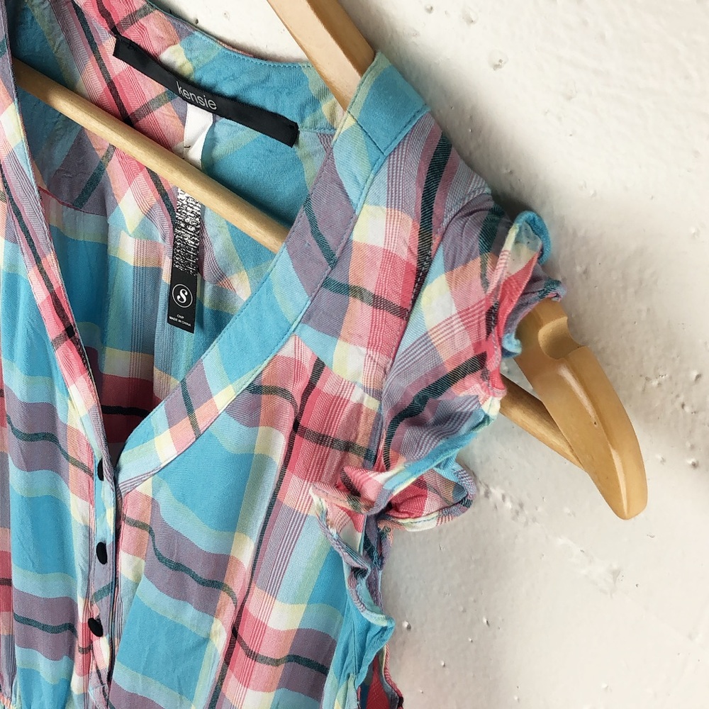 Kensie Plaid Summer Dress - Picture 3 of 9